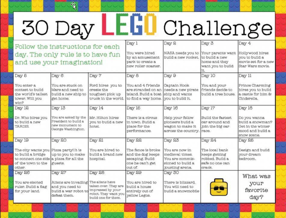 30-day Lego Challenge