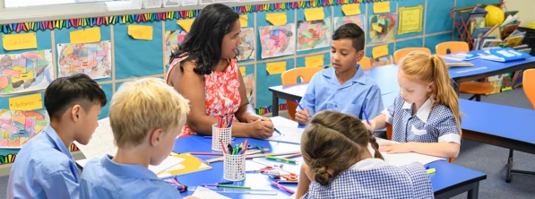 Children Learning with a teacher